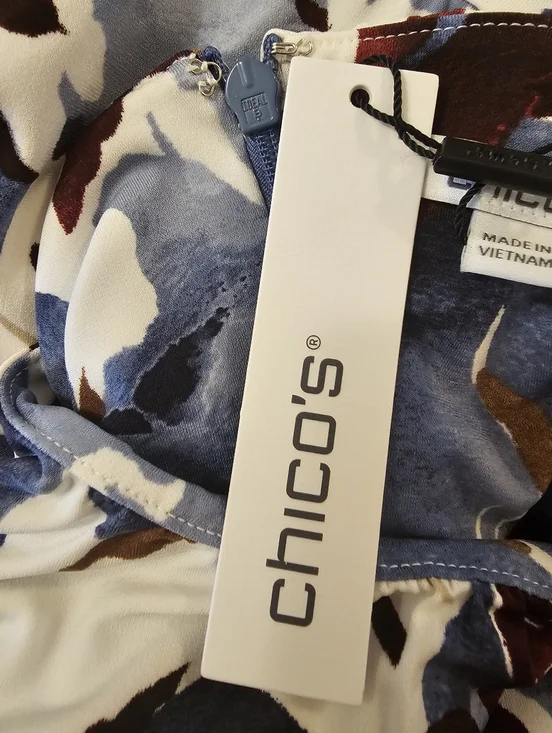 Multi-Coloured Chico's Women's Sleeveless Shirred Neck Maxi Dress - Picture 8 of 12